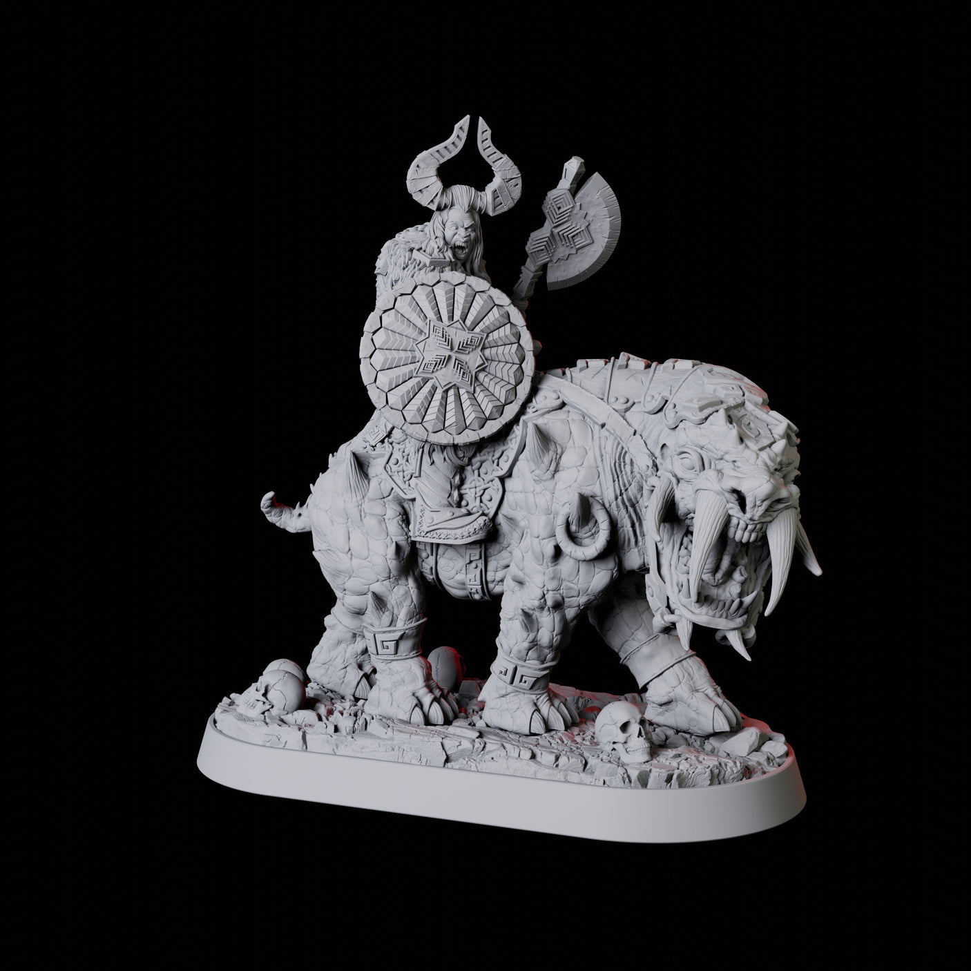 Threatening Barbarian Warrior on Worg