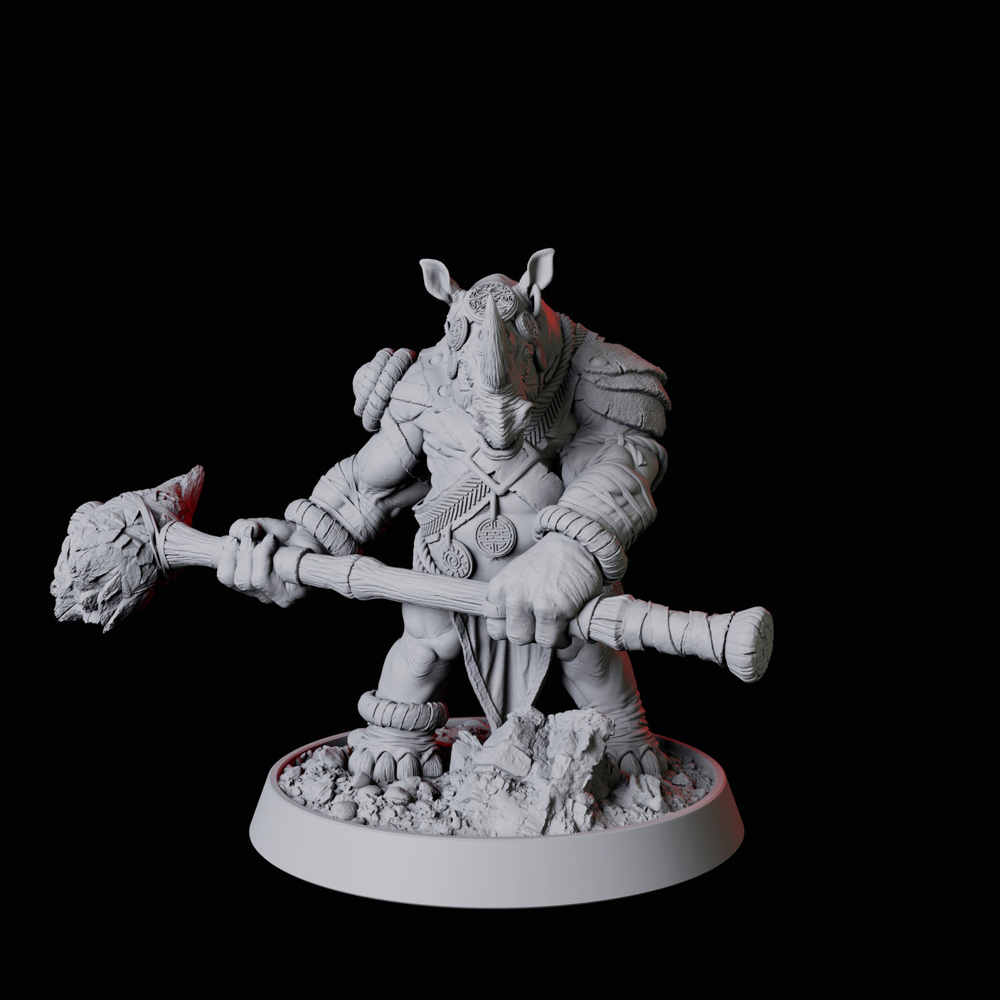 Rhino Folk Hammer Axe Wielder