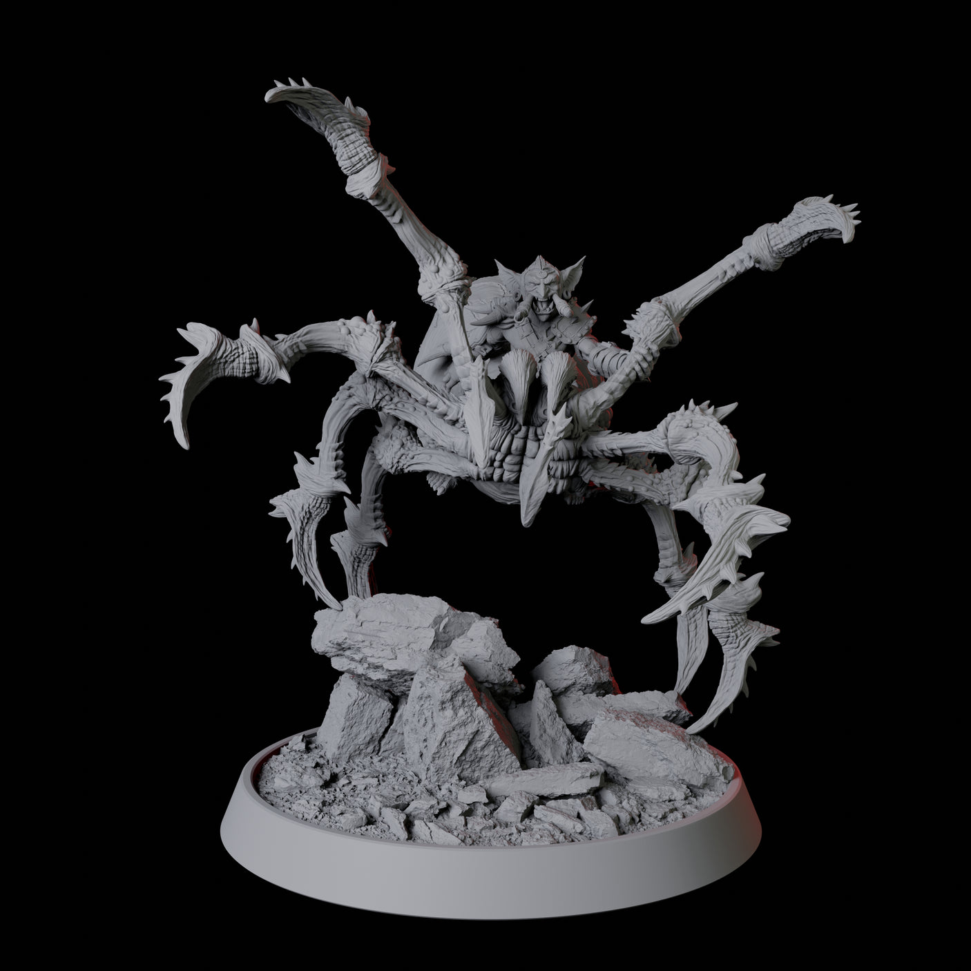Rearing Giant Spider with Goblin Mount