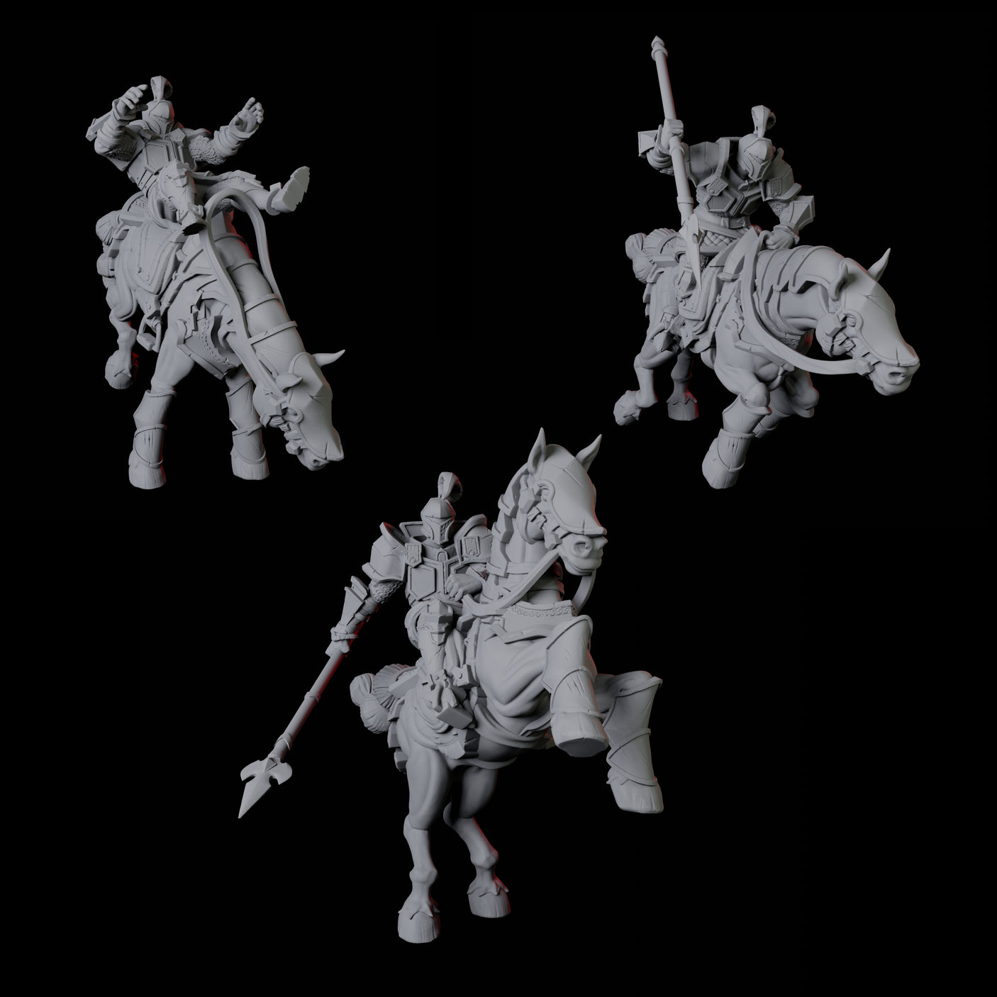 Three Knights on Horseback