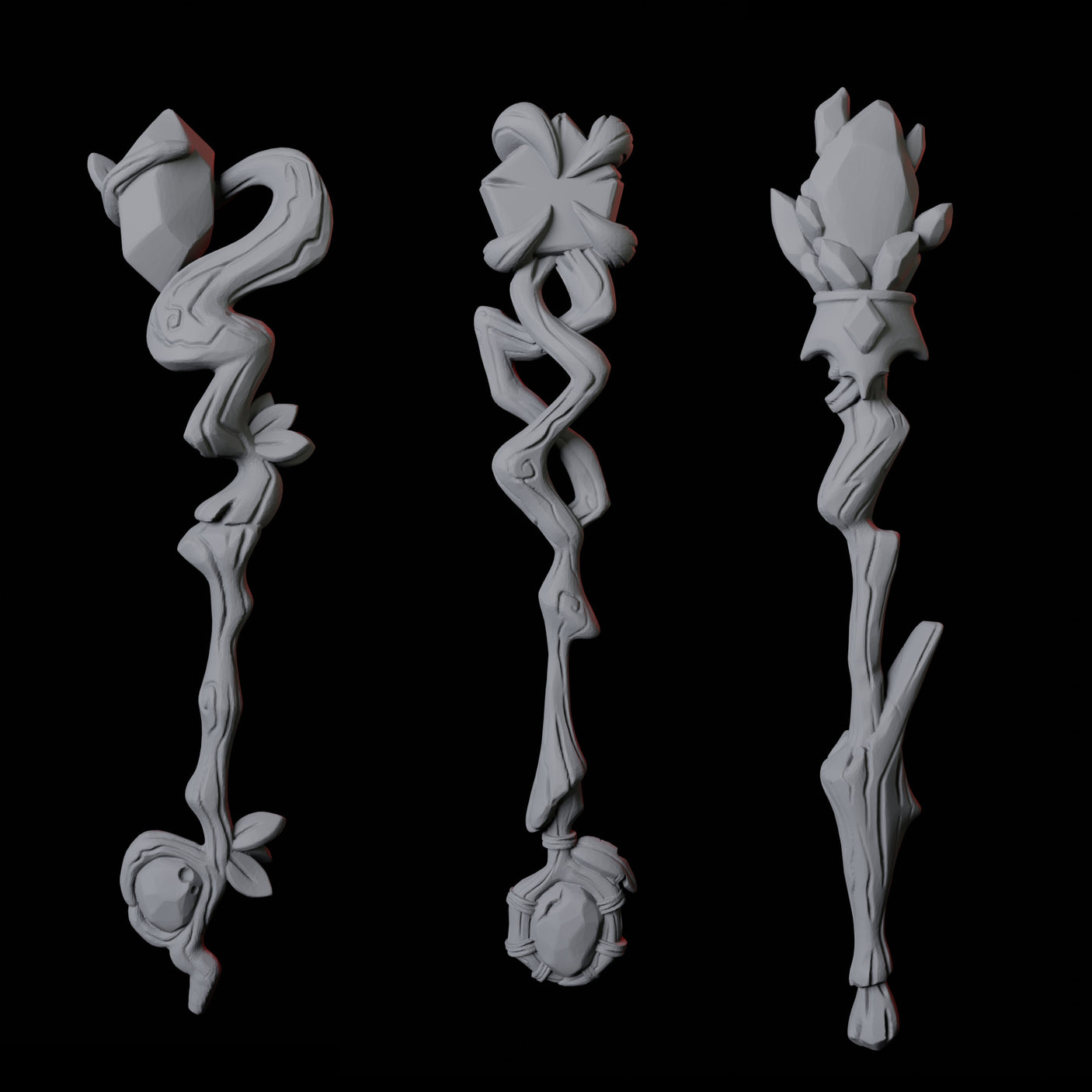 Three Wizard Staffs