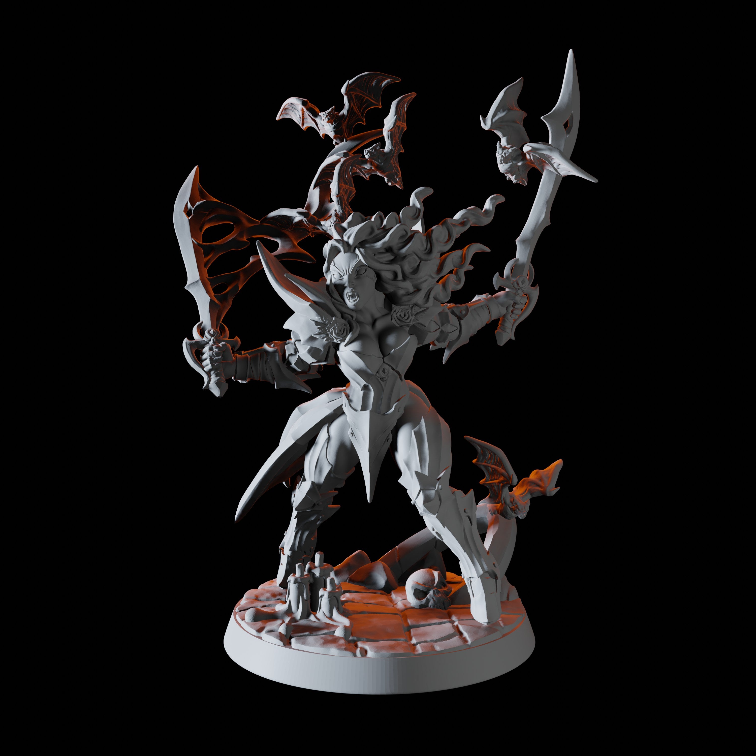 Female Master Vampire Warrior Miniature for Dungeons and Dragons - Myth Forged